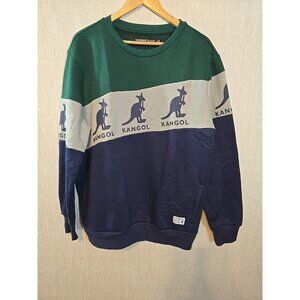 Kangol Men's Color Block Crewneck Pullover Sweatshirt Pockets‎ Size L New